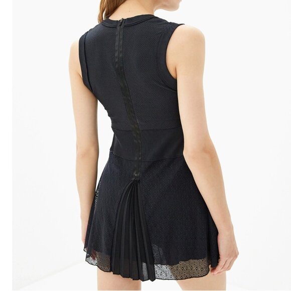 Nwt Nike Black Tennis Dress w/ Zipper pleated skirt L Large - Picture 3 of 6